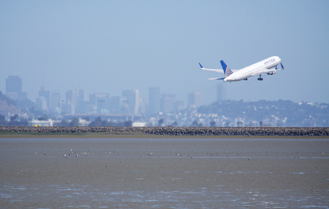 Plane taking off from airport