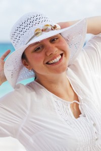 Woman with sun hat