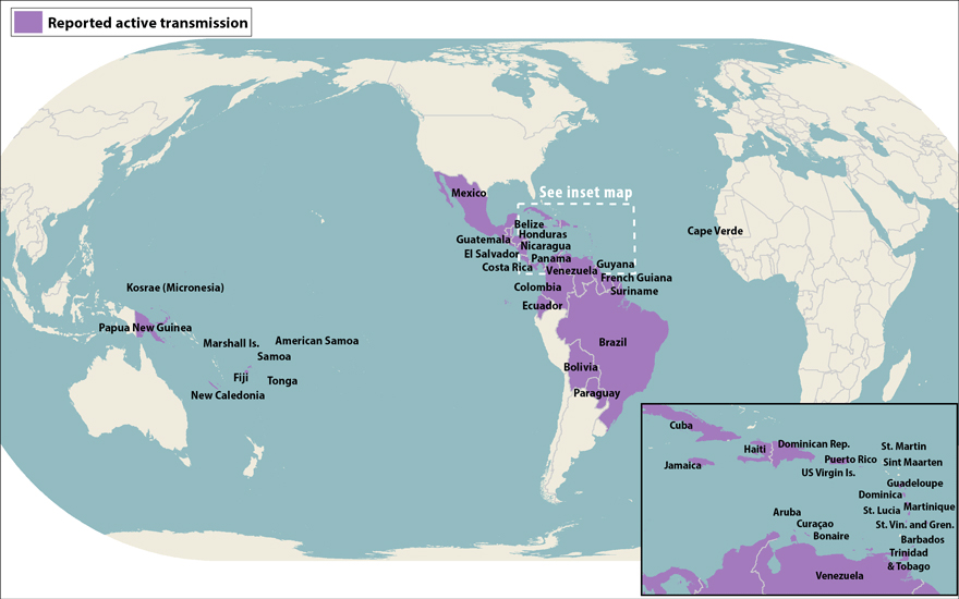 Affected Areas Zika Map